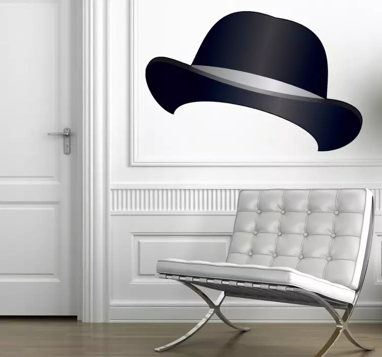 Bowler hatt vägg klistermärke - Tenstickers