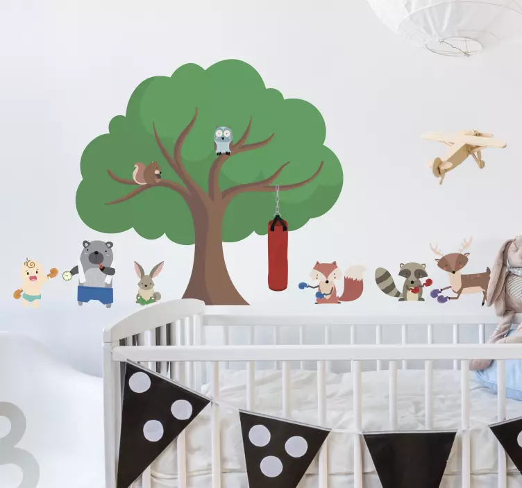 Boxning djur vägg klistermärken för barn - Tenstickers