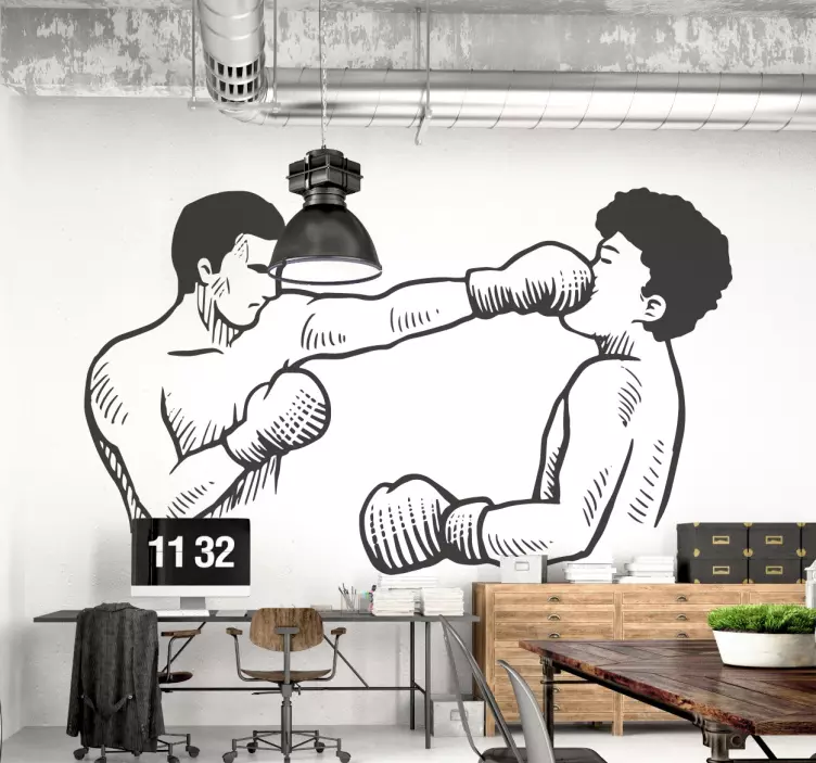 Boxning punch vägg klistermärke - Tenstickers