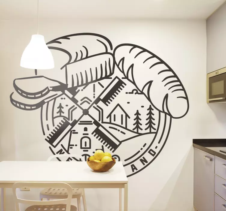 Bröd och kvarn mat klistermärke - Tenstickers