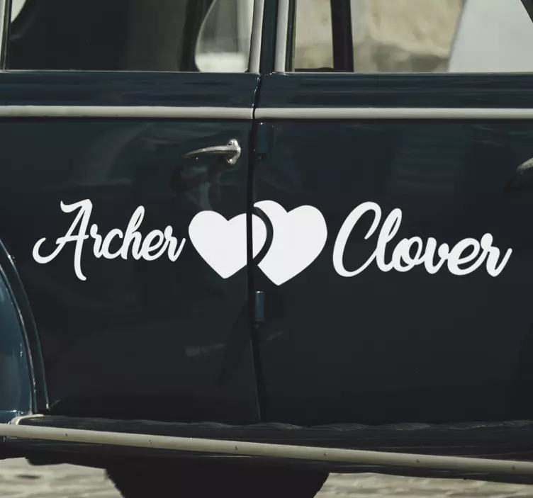 Bröllop bil klistermärke - Tenstickers