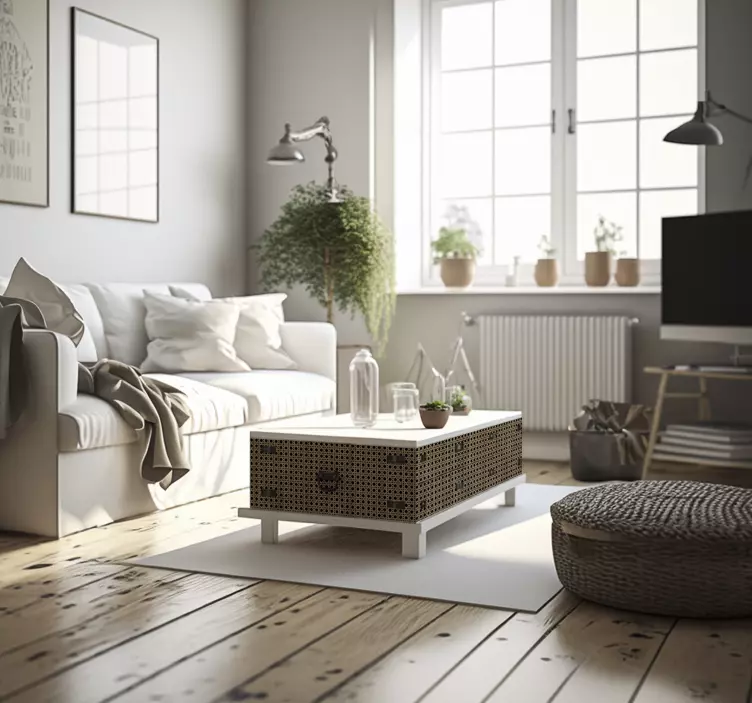 Bruna cannage-dekaler för möbler - Tenstickers