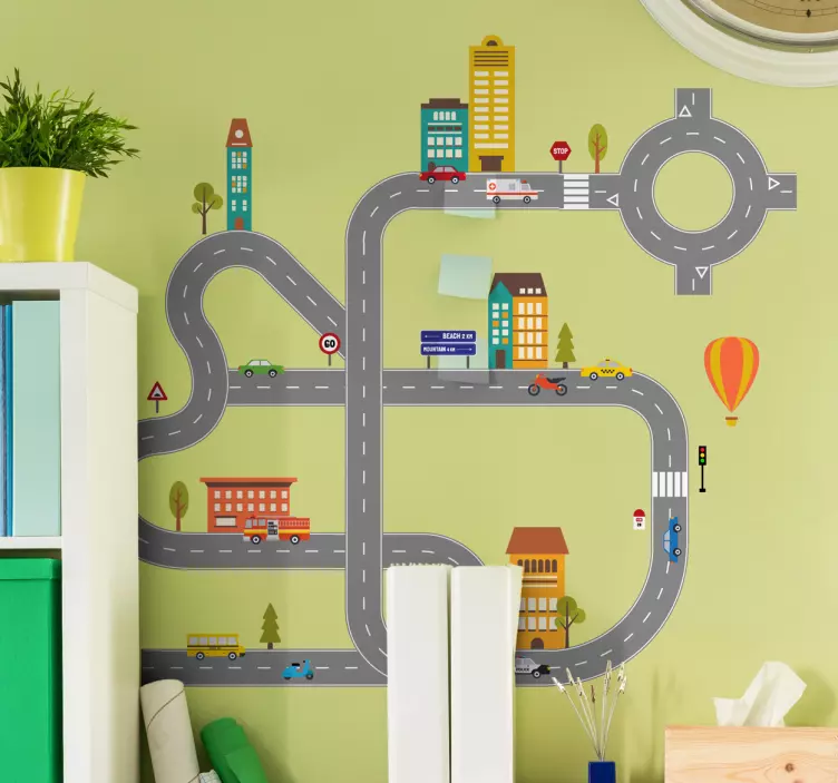 Bygg din vägillustration klistermärke - Tenstickers