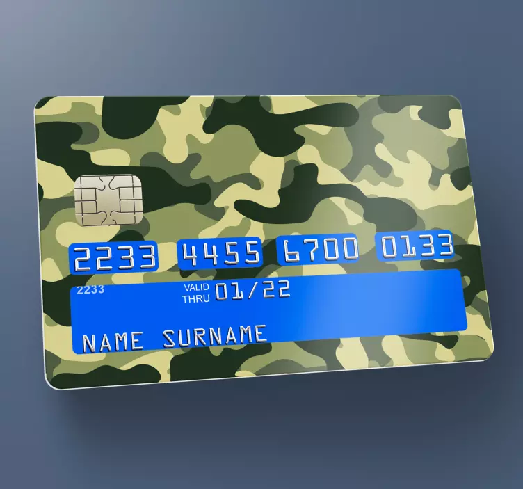 Camo grönt och brunt kort klistermärke - Tenstickers