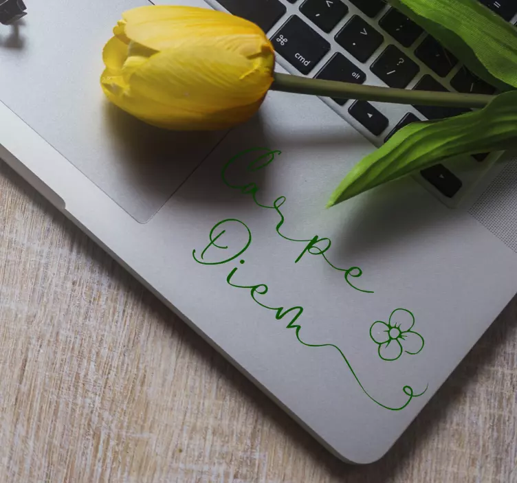 Carpe diem blommor laptop sticker - Tenstickers