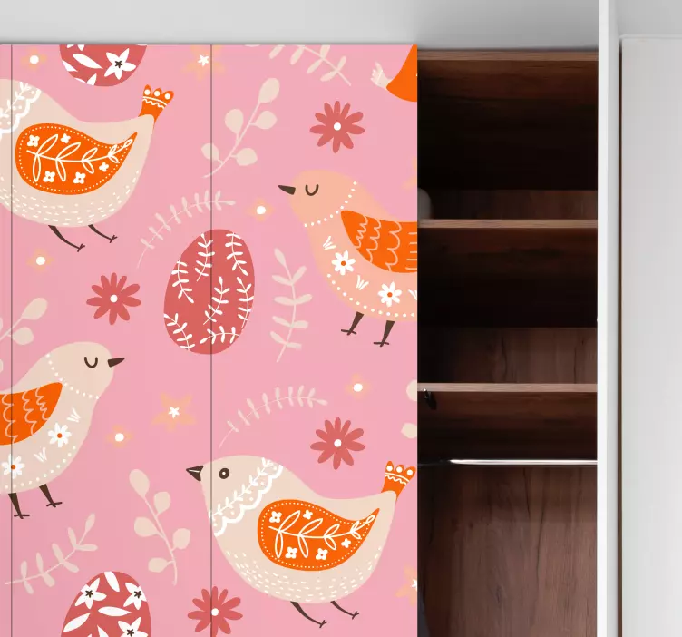 Folklig påskkonst kylskåp klistermärken - Tenstickers