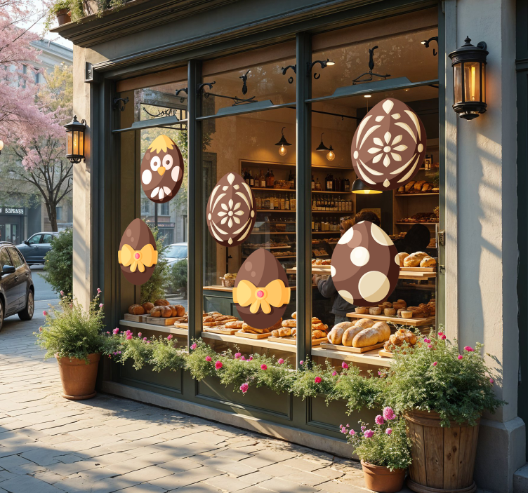 Choklad påskägg skyltfönster klistermärken - Tenstickers