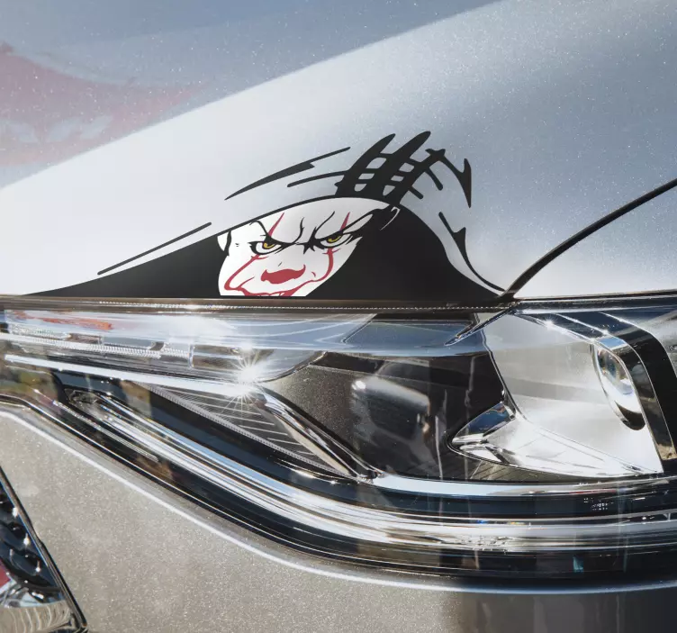 Clown tittar på bil klistermärke - Tenstickers