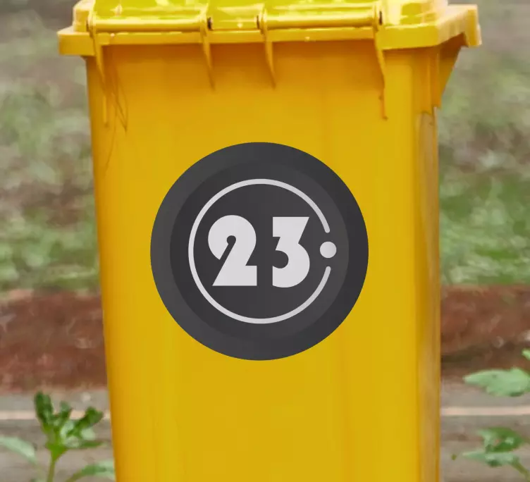 Container klistermärke med personlig nummeretikett - Tenstickers