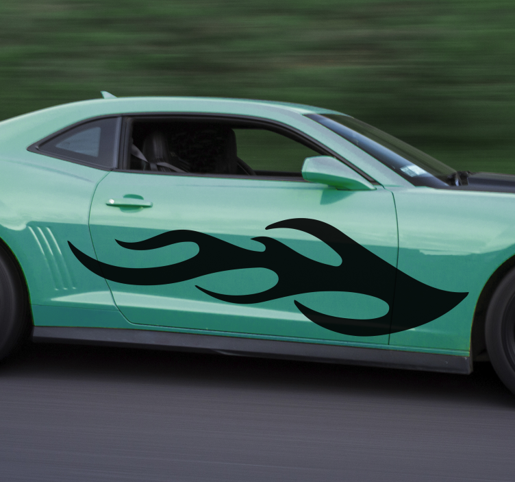 Coola lågor siluett bil klistermärke - Tenstickers