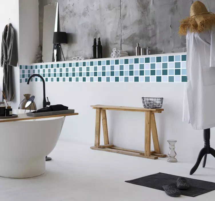 Coola toner badrum mosaik kakel överföring - Tenstickers