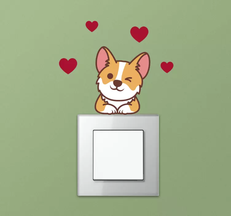 Corgi ljusvägg klistermärke - Tenstickers
