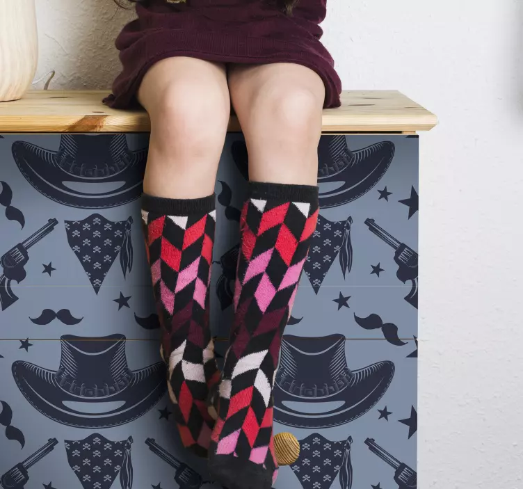 Cowboy-tematryck Väggklistermärken djur - Tenstickers