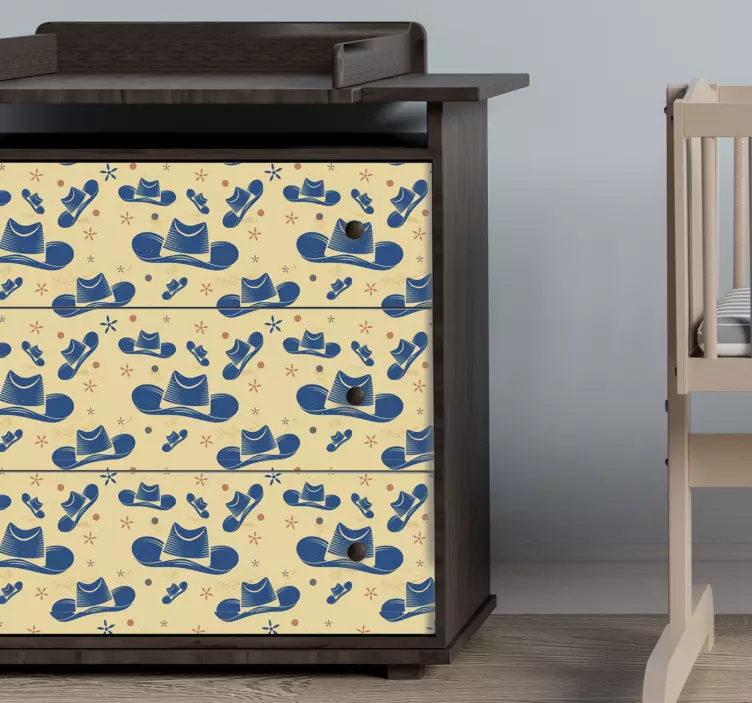 Cowboyhatt med namnet möbler klistermärke - Tenstickers