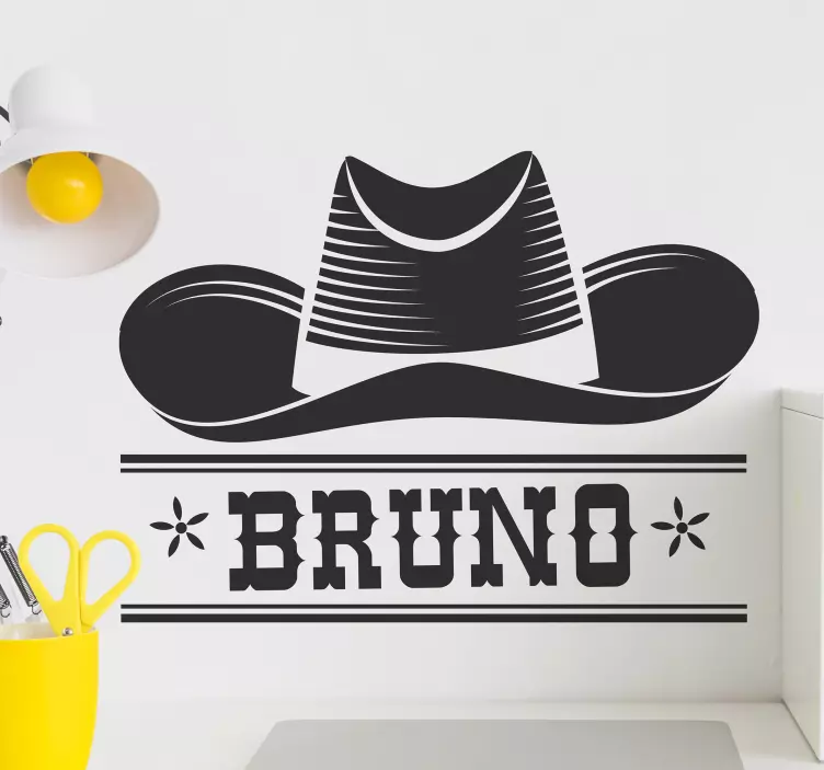 Cowboy hatt stil vägg klistermärke - Tenstickers