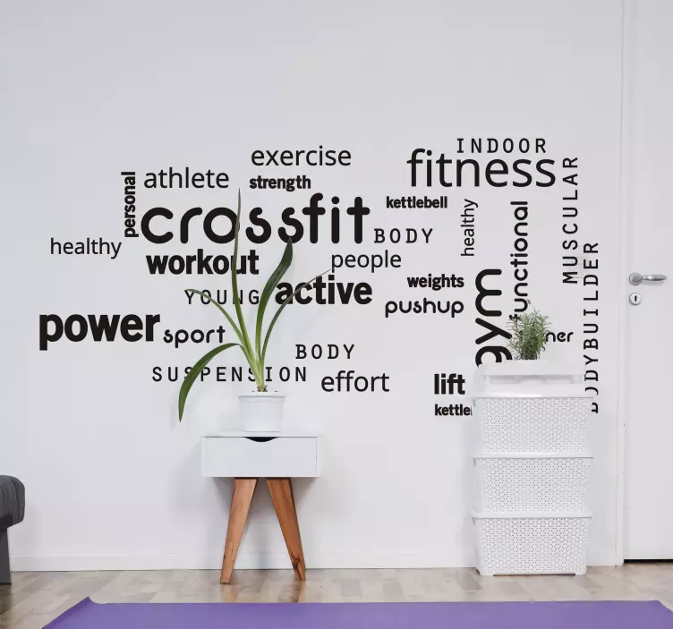 Crossfit gym ord text klistermärke - Tenstickers