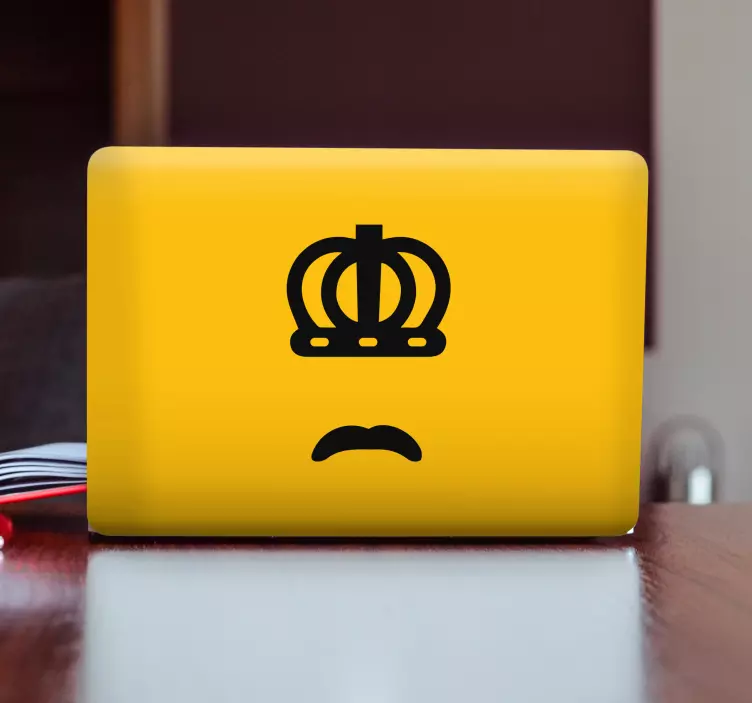 Crown ledsen ansikte klistermärke för bärbar - Tenstickers