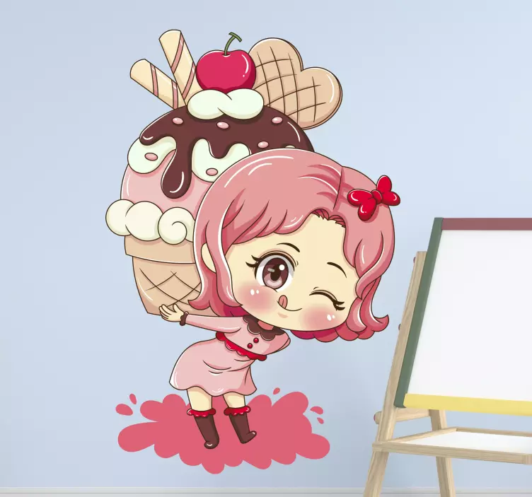 Cupcake anime tecknad klistermärke - Tenstickers