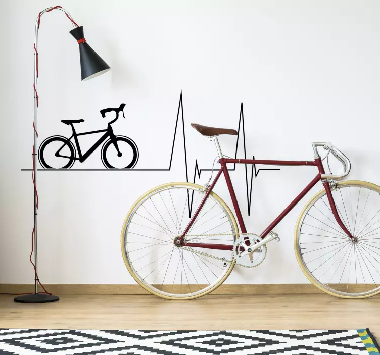 Cykel hjärtslag klistermärke - Tenstickers