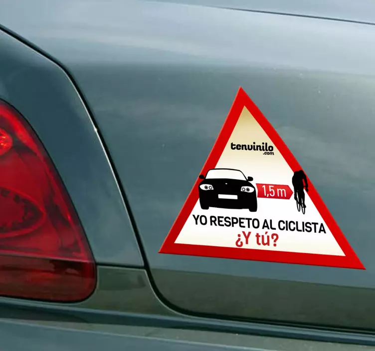 Cykelryggsäck med respekt cykling klistermärken - Tenstickers