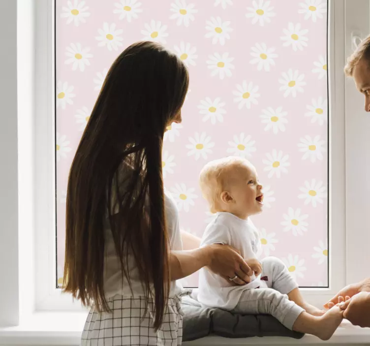 Daisy blommönster fönster klistermärke - Tenstickers