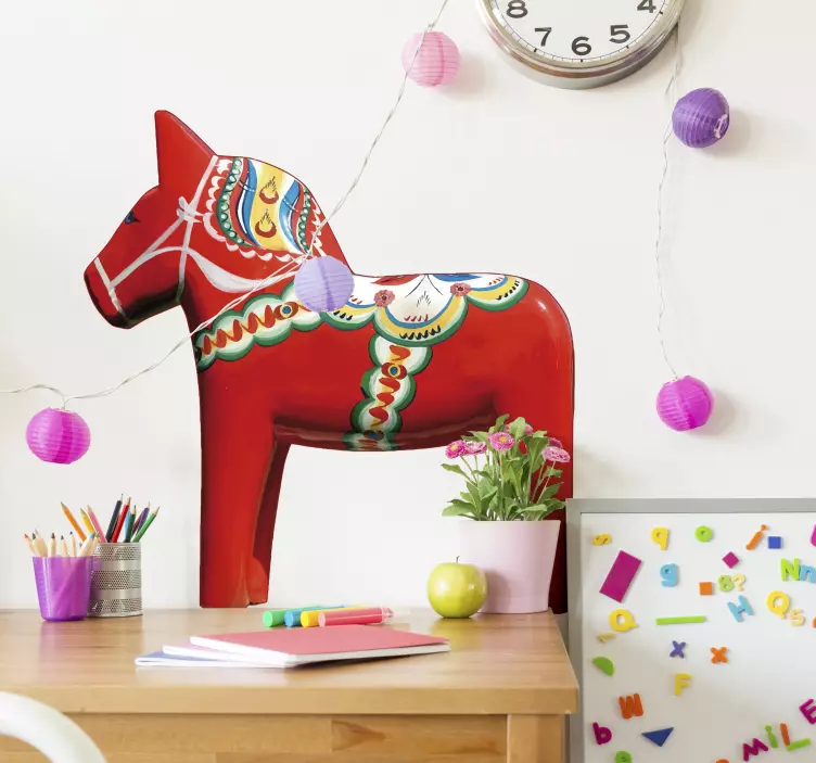 Dala häst djur vägg klistermärke - Tenstickers