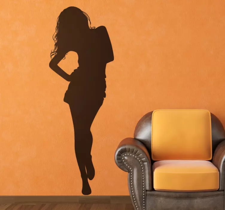 Dam gå silhuett dekal - Tenstickers