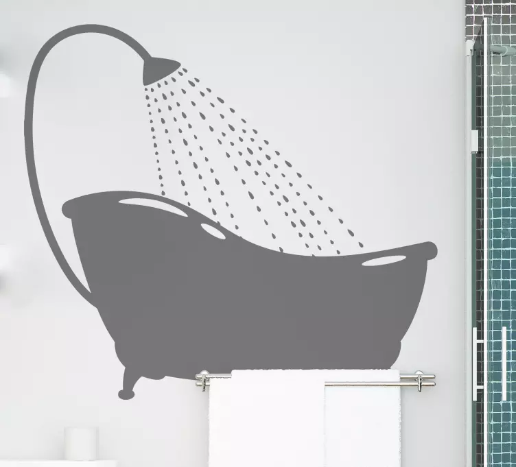 Dekorativ klistermärke badkar duschdesign - Tenstickers