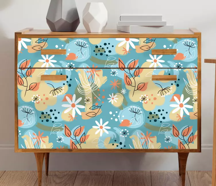 Dekorativ klistermärke blomster mönster harmoni - Tenstickers