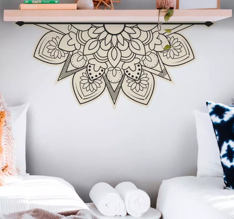 Dekorativ klistermärke botanisk mandala arrangement - Tenstickers