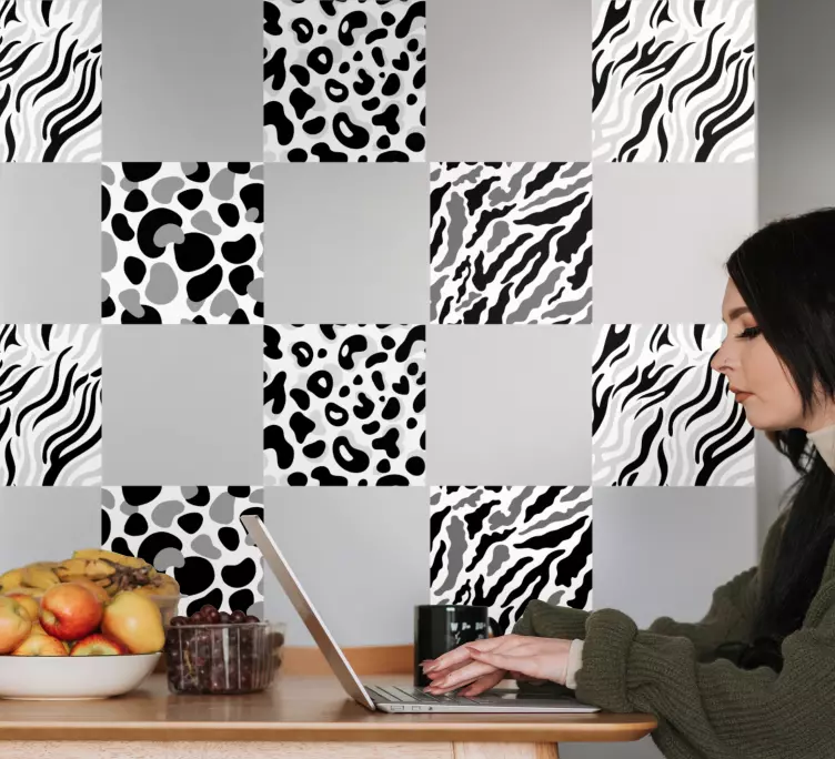 Dekorativ klistermärke elegant mönstrade plattor - Tenstickers