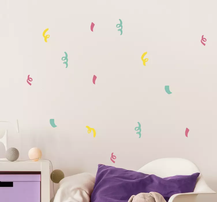 Dekorativ klistermärke färgglada böjda former - Tenstickers