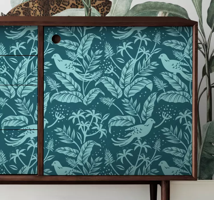 Dekorativ klistermärke med botaniska fågelmönster - Tenstickers