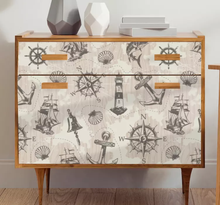 Dekorativ klistermärke nautisk inspirerad stil - Tenstickers