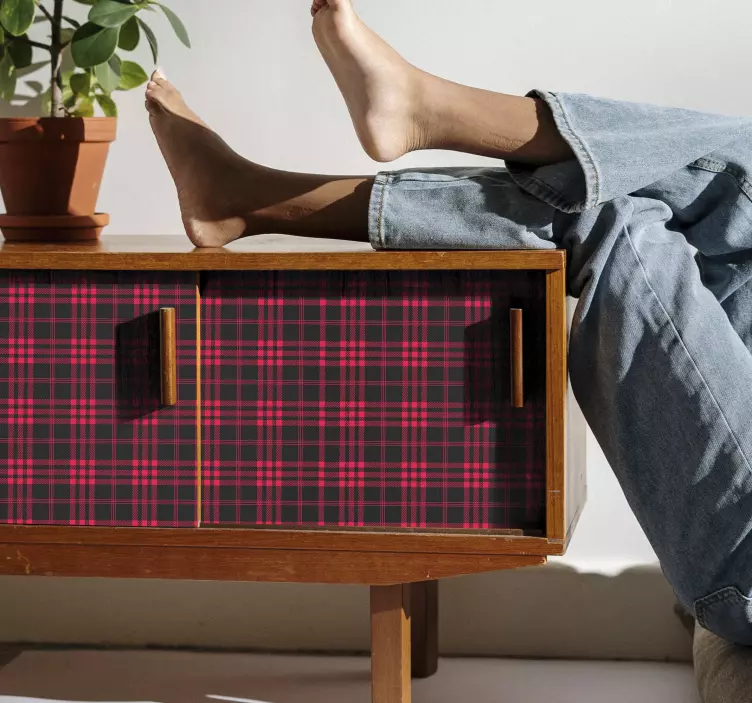 Dekorativ klistermärke rutmönster omslag - Tenstickers