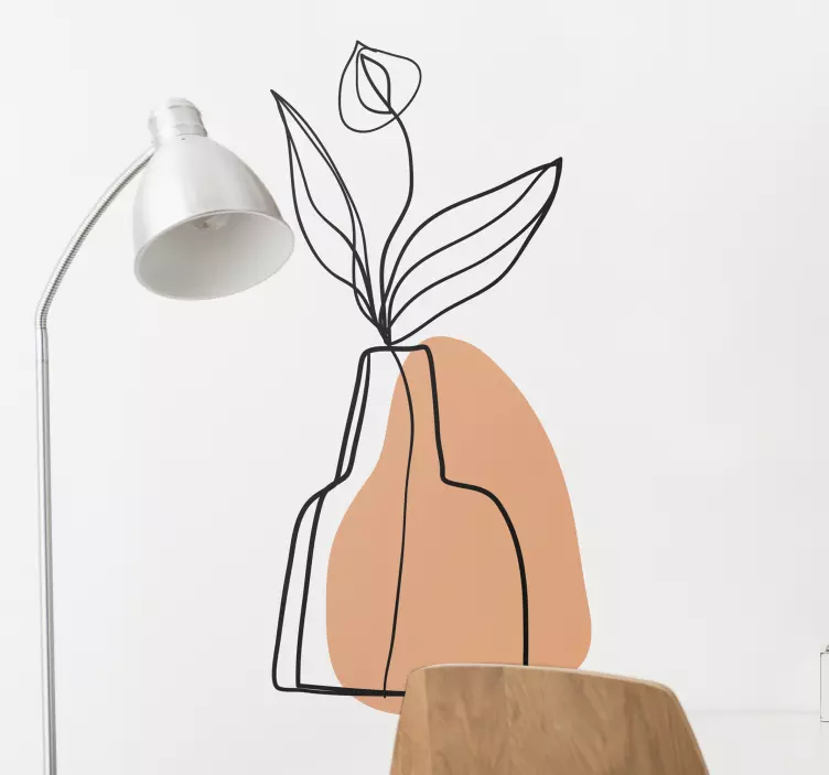 Dekorativ klistermärke stiliserad blomvas - Tenstickers