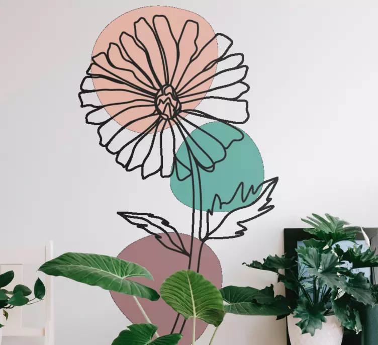 Dekorativ klistermärke stiliserade blommor - Tenstickers