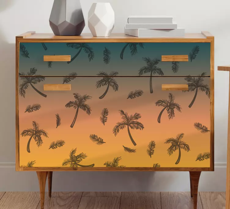 Dekorativ klistermärke tropisk palm scen - Tenstickers