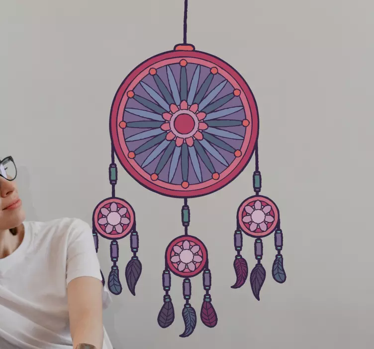 Dekorativ klistermärke vibrant drömfångare konst - Tenstickers