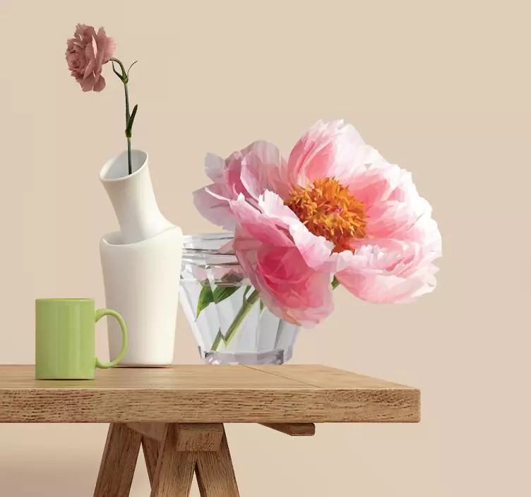 Dekorativ rosa blomma klistermärke - Tenstickers