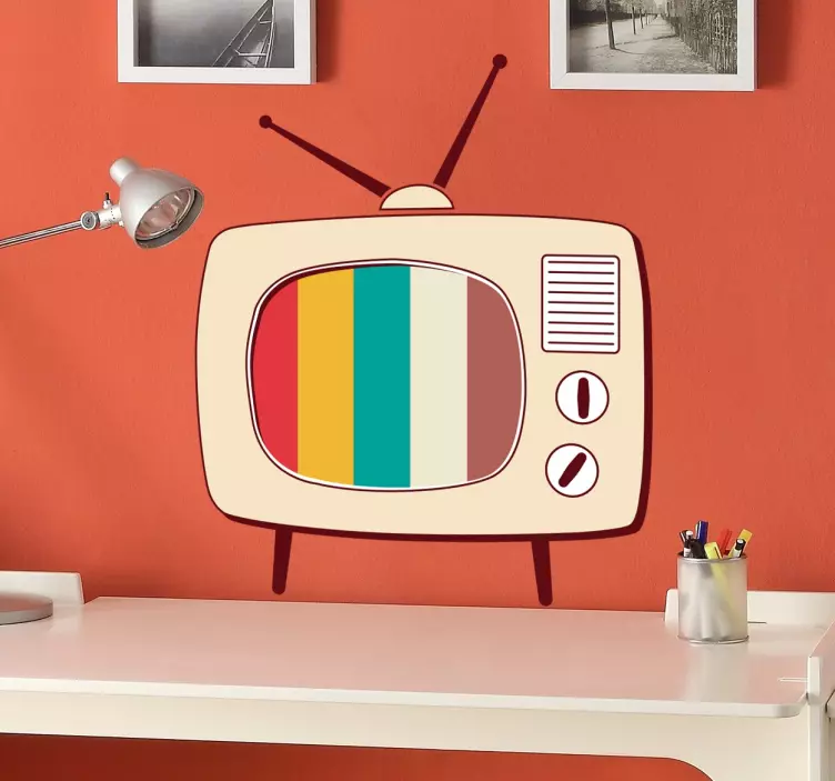 Dekorativ väggklistermärke för retro tv - Tenstickers
