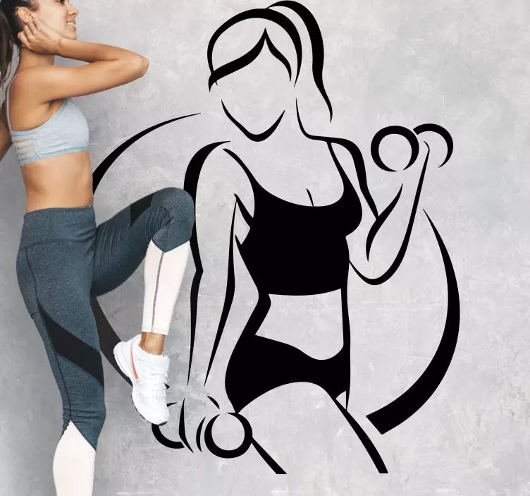 Delikat tjej med vikter klistermärke - Tenstickers