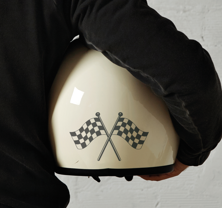 Design av racingflaggor motorcykelklistermärke - Tenstickers