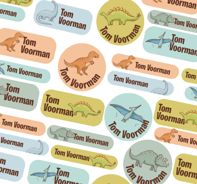 Dinosaurie skoldesigner personliga klistermärken namn - Tenstickers