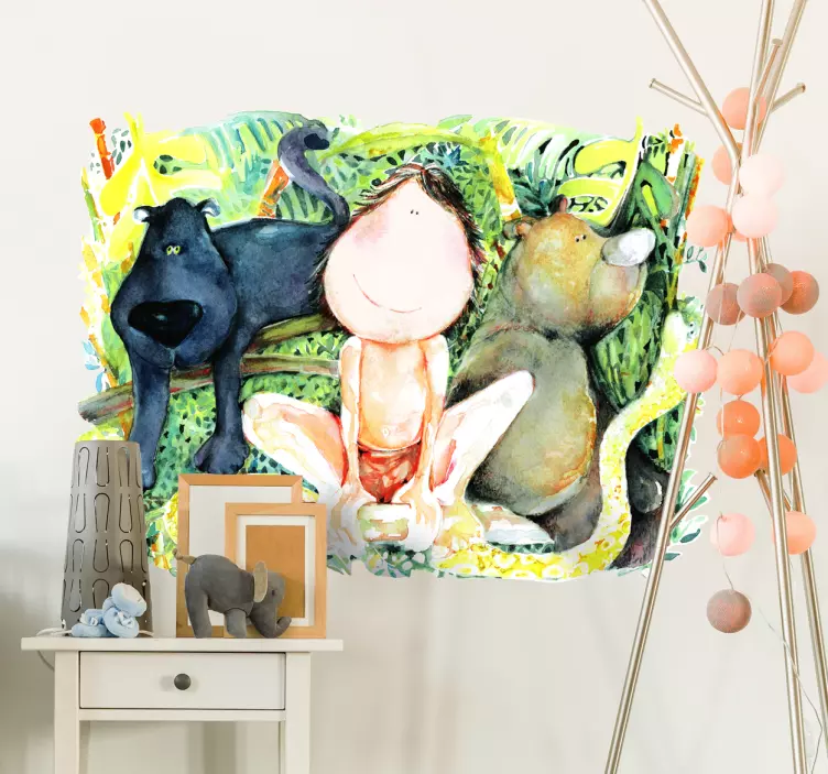 Djungeln bok barnklistermärke - Tenstickers