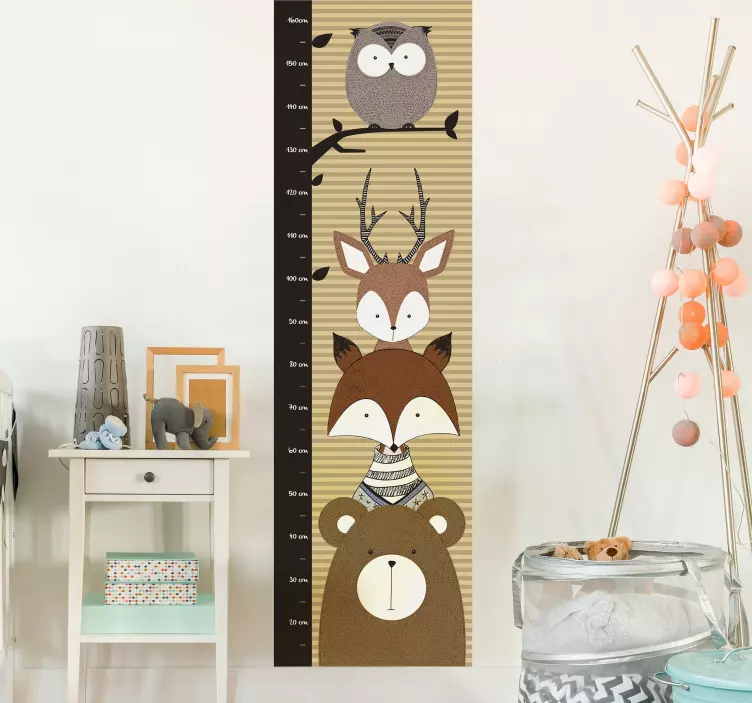 Djurens höjddiagram höjd diagram klistermärke - Tenstickers