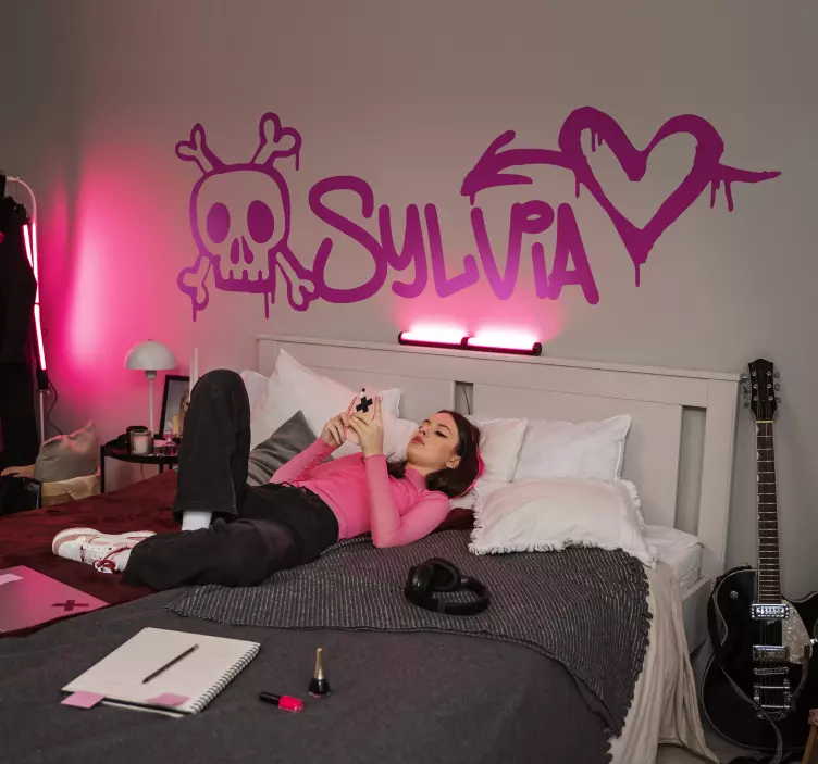 Död och kärleksgraffiti Väggklistermärken stad - Tenstickers