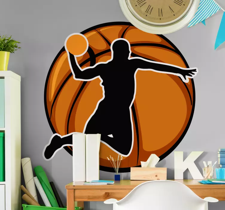 Dynamisk slam dunk basketboll klistermärken - Tenstickers