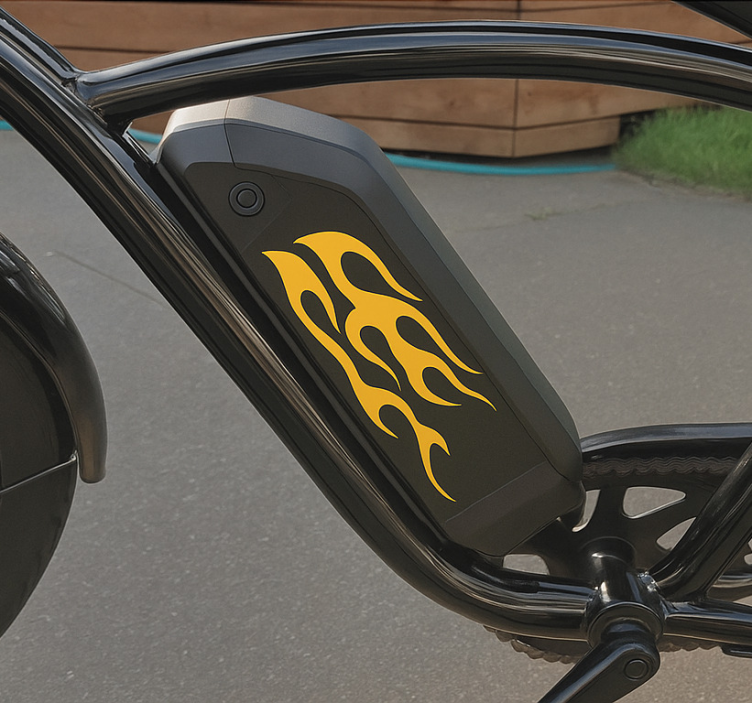 Eldens lågor klistermärken till cykel - Tenstickers