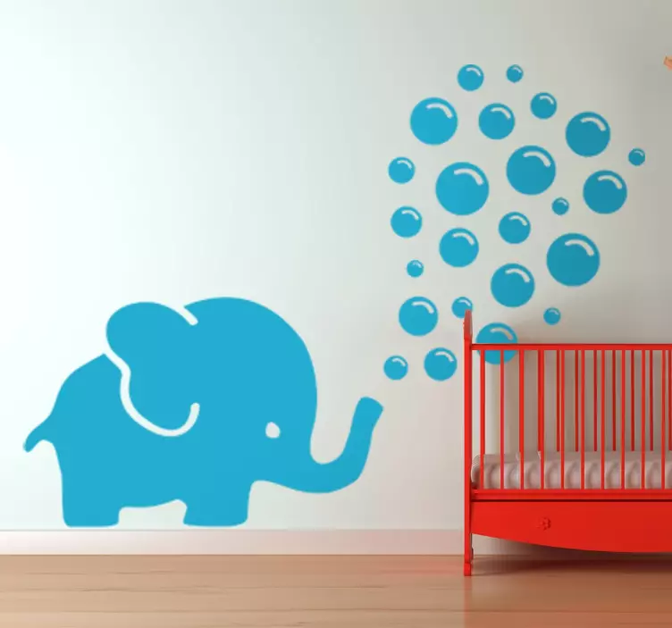 Elefant blåser bubblor vägg klistermärke - Tenstickers